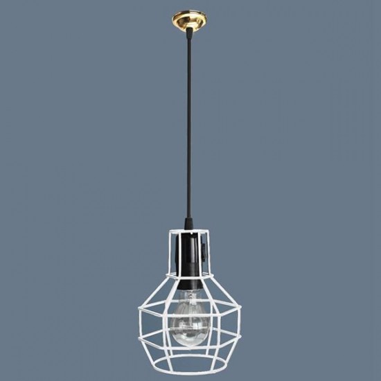 E27 Edison Vintage Pendant Metal Cage Ceiling Light Lamp Holder Socket Fixture AC 110-240V