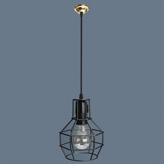 E27 Edison Vintage Pendant Metal Cage Ceiling Light Lamp Holder Socket Fixture AC 110-240V