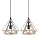 E27 Loft Industrial Hemp Rope Birdcage Chandelier Restaurant Bar Light Pendant Lamp