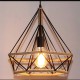 E27 Loft Industrial Hemp Rope Birdcage Chandelier Restaurant Bar Light Pendant Lamp