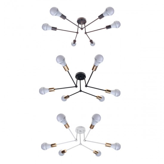 E27 Modern Pendant Lamp Ceiling Light Chandelier Vintage 6 Heads Sockets Holder