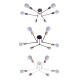 E27 Modern Pendant Lamp Ceiling Light Chandelier Vintage 6 Heads Sockets Holder