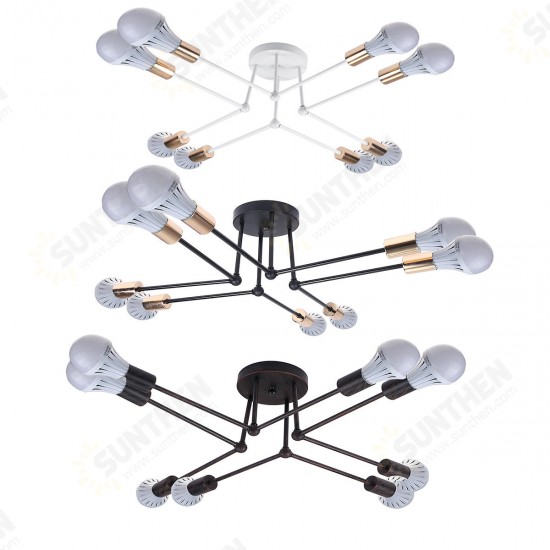 E27 Modern Pendant Lamp Ceiling Light Chandelier Vintage 8 Heads Sockets Holder