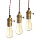 E27 Vintage Copper Pendant Ceiling Light Lamp Holder Hanging Lampshade Socket Fixture