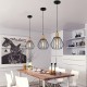 E27 Wood Pendant Light Modern Ceiling Lights Bar Lamp Black Pendant Lighting Without Bulb