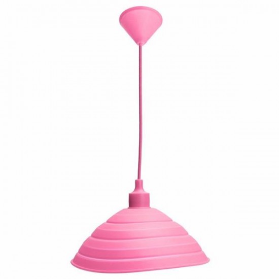 E27/E26 Pendant Lamp Holder Colorful Silicone Folding Lampshade Ceiling Light Socket AC 110-240V