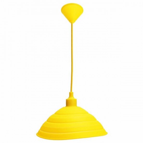 E27/E26 Pendant Lamp Holder Colorful Silicone Folding Lampshade Ceiling Light Socket AC 110-240V