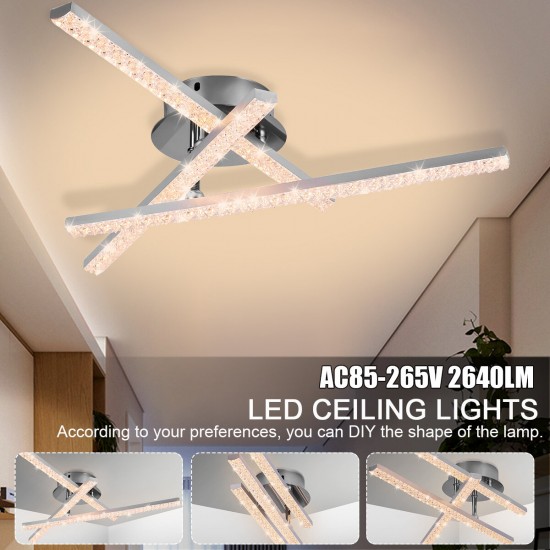 AC85V~265V 24W Modern LED Ceiling Light Crystal Light Bar Bedroom Living Room Chandelier Lamp Lighting