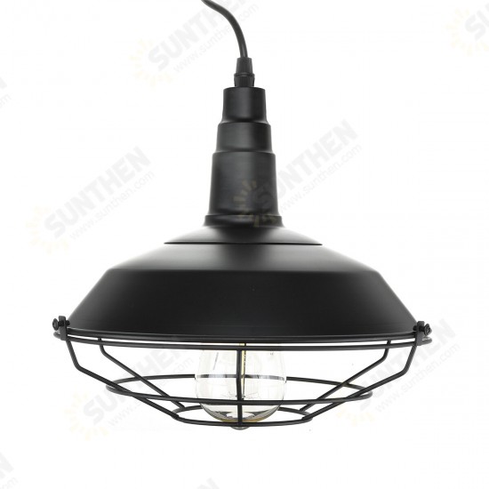 Farmhouse Pendant Light Industrial Rustic Black Hanging Light Ceiling Lamp Fixture Lighting with Cage Shade for Kitchen Island Restaurant Dining Room