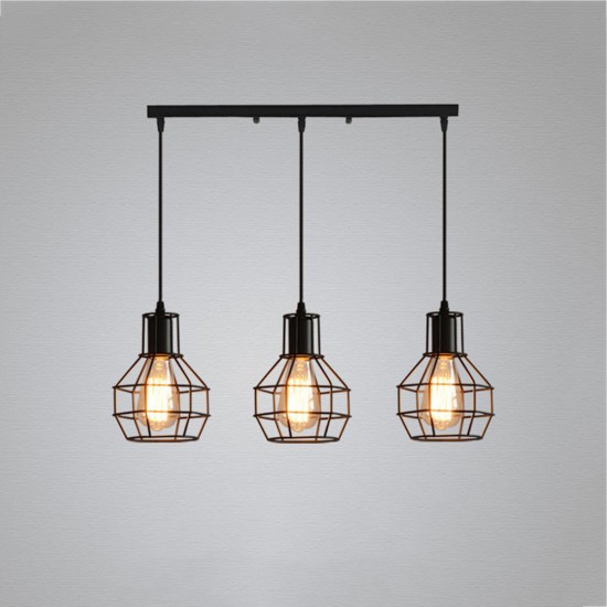 Industrial Vintage Metal Cage Fixture Ceiling Pendant Light Hanging Lamp Shade Without Bulb