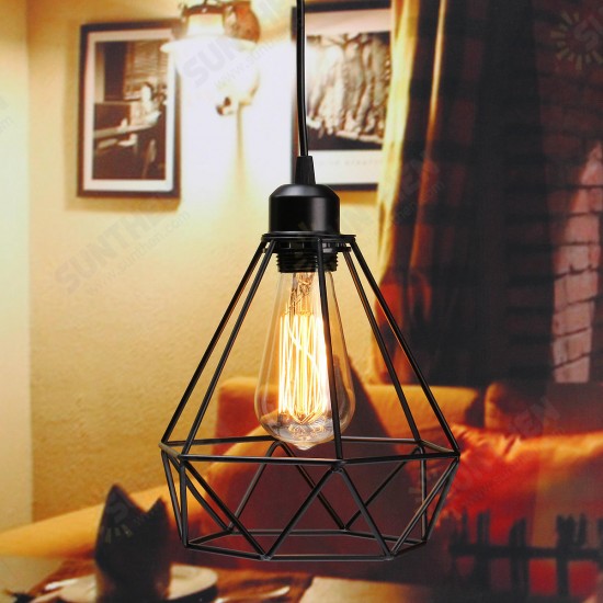 Industrial Vintage Metal Cage Hanging Ceiling Pendant Lamp Lighting Holder Shade