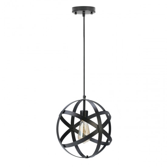 Vintage Industrial Pendant Ceiling Light Fitting Metal Globe Chandelier Light Shades Suspended Hanging E26 Edison Lamp Holder for Bedroom Living Room