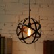 Vintage Industrial Pendant Ceiling Light Fitting Metal Globe Chandelier Light Shades Suspended Hanging E26 Edison Lamp Holder for Bedroom Living Room