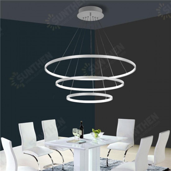 LED Ceiling Pendant Dimming Ring Light Holder Lamp Shade Fixture Home Living Room Decor AC220V