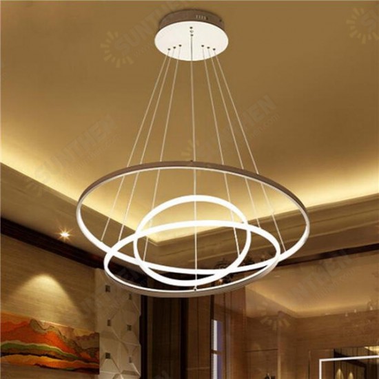 LED Ceiling Pendant Dimming Ring Light Holder Lamp Shade Fixture Home Living Room Decor AC220V