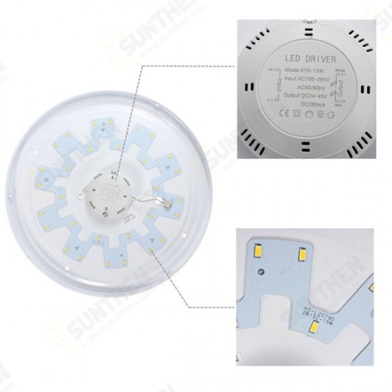 Modern 15W LED Round Ceiling Panel Light Down Lamp Kitchen Bathroom