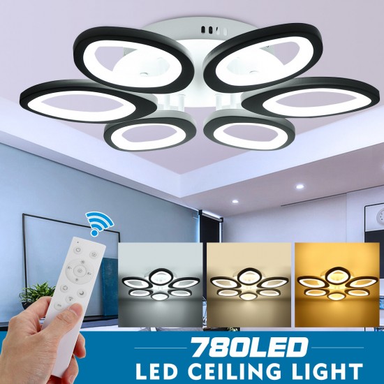 Modern Circle Ring Ceiling Light Lamp Acrylic Stepless Indoor 780 LED Chandelier