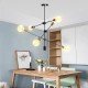 Nordic Style 6 Heads Flush Mount Ceiling Light Chandelier Modern Minimalism Metal E26 E27 Pendant Lamp Hanging Light Fixture AC110-240V (without bulb)