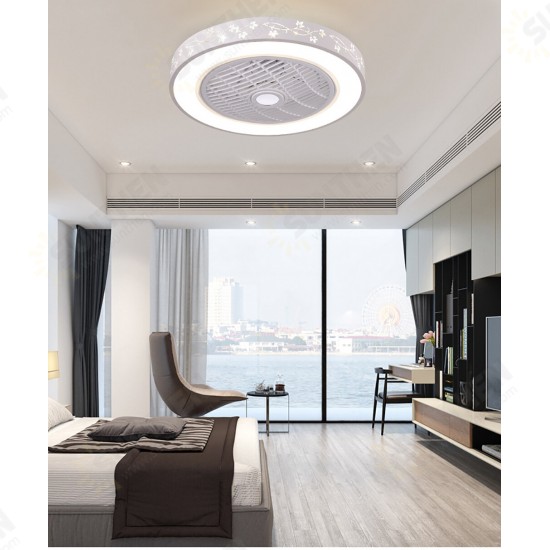 Smart Ceiling Fan with Remote Control Cell Phone Wi-Fi Indoor Home Decor Ceiling Fan with Light Modern Lighting Circular Lamp