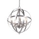 5-Light Candle Style Globe Chandelier Industrial Rustic Indoor Pendant Light Without Bulbs