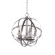 5-Light Candle Style Globe Chandelier Industrial Rustic Indoor Pendant Light Without Bulbs