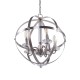 5-Light Candle Style Globe Chandelier Industrial Rustic Indoor Pendant Light Without Bulbs