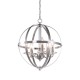 5-Light Candle Style Globe Chandelier Industrial Rustic Indoor Pendant Light Without Bulbs