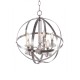 5-Light Candle Style Globe Chandelier Industrial Rustic Indoor Pendant Light Without Bulbs