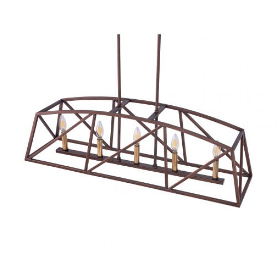 5-Light Candle Style Kitchen Island Linear Pendant