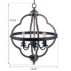 6-Light Candle Style Geometric Chandelier Industrial Rustic Indoor Pendant Light Without Bulbs