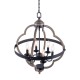 6-Light Candle Style Geometric Chandelier Industrial Rustic Indoor Pendant Light Without Bulbs