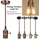 Vintage Ceiling Rose Braided Pendant Fabric Flex Lamp Holder Fitting Light Kit