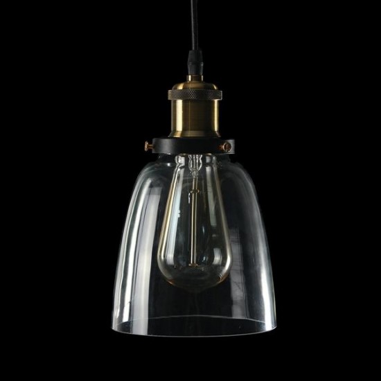 Vintage Industrial Retro Loft Glass E27 Ceiling Lampshade Pendant Light