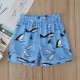 Boy's Cute Shark Cartoon Print T-Shirts Short-sleeved+ Pants Casual Clothing Set For 1-7Y Kids