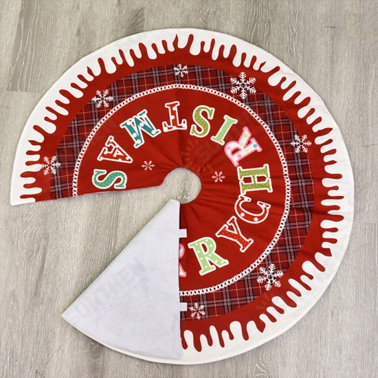 2020 Christmas Decor 87cm Christmas Tree Skirt Mat Edge Border Round Mat Carpet for Home Living Room Decoration