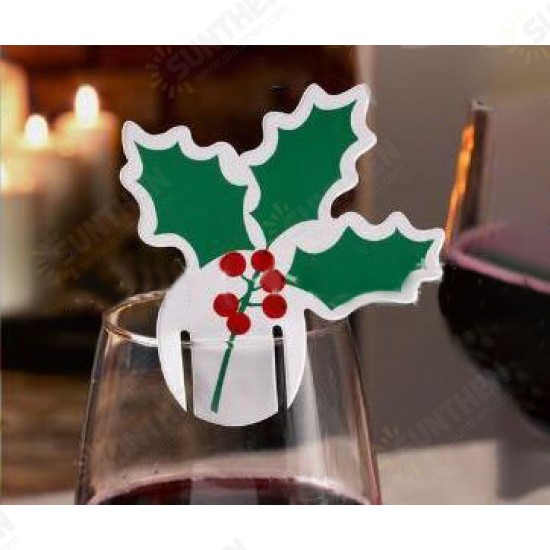 Christmas 10 pcs Table Place Cards Champagne Wine Glass Caps Christmas Holiday Party Decorations