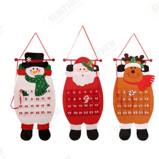 Christmas 2017 Advent Calendar Craft Santa Claus Snowman Hanging Decor Christmas Pendant Ornament