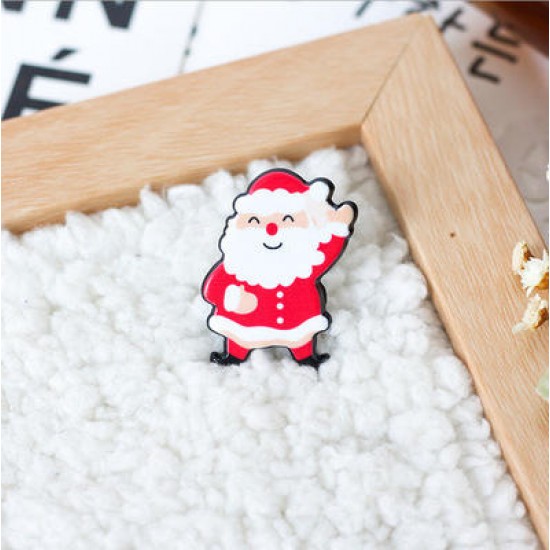 Christmas Mini Festive Snowman Elk Brooch New Year Decorationsl Gift Shirt Collar Brooch