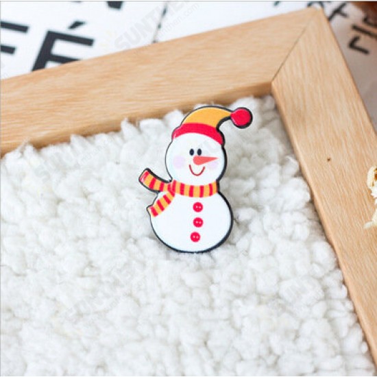 Christmas Mini Festive Snowman Elk Brooch New Year Decorationsl Gift Shirt Collar Brooch