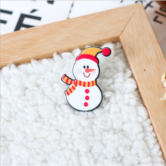 Christmas Mini Festive Snowman Elk Brooch New Year Decorationsl Gift Shirt Collar Brooch