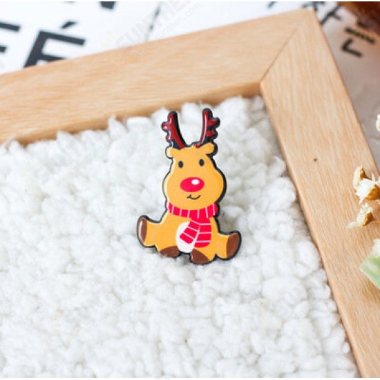 Christmas Mini Festive Snowman Elk Brooch New Year Decorationsl Gift Shirt Collar Brooch