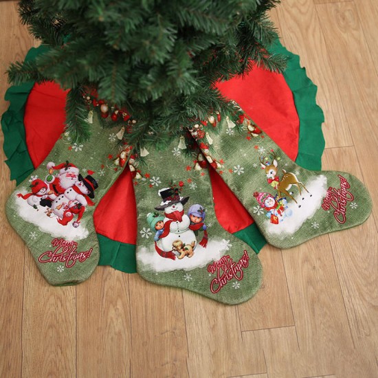 Christmas Socks Gift Bag Christmas Decorations Large Printed Christmas Socks Gifts Candy Socks Hanging Ornaments