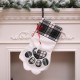 Christmas Socks Red Blue Plaid Dogs Paw Stockings Sacks Hanging New Year Kids Gifts Christmas Party Decorations