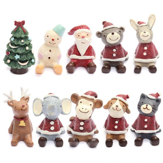 Lovely Christmas Wedding Santa Animals Decoration Cute Resin Gift Home Decor Furnishings