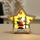 Luminous Christmas Wooden Ornament LED Light Santa Claus Deer Decorations Lamp Xmas