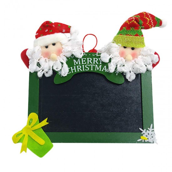 Merry Christmas Hanging Sign Wooden Square Blackboard Wall Door Decoration Hanging Tags for DIY Xmas Tree Door Decor