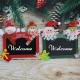 Merry Christmas Hanging Sign Wooden Square Blackboard Wall Door Decoration Hanging Tags for DIY Xmas Tree Door Decor