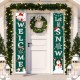 Merry Christmas Porch Banner Xmas Outdoor Decoration Couplet Hanging Cloth Door Hanging Ornaments for Home Decor