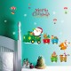 SK6037 Christmas Decoration For Cartoon Wall Sticker PVC Removable Christmas Party