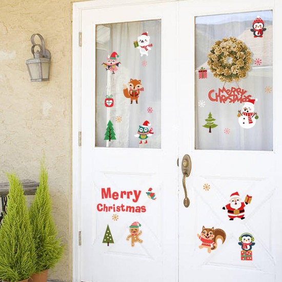 SK6038 Christmas Sticker Novetly Cartoon Wall Stickers For Kids Room Decoration Christmas Party